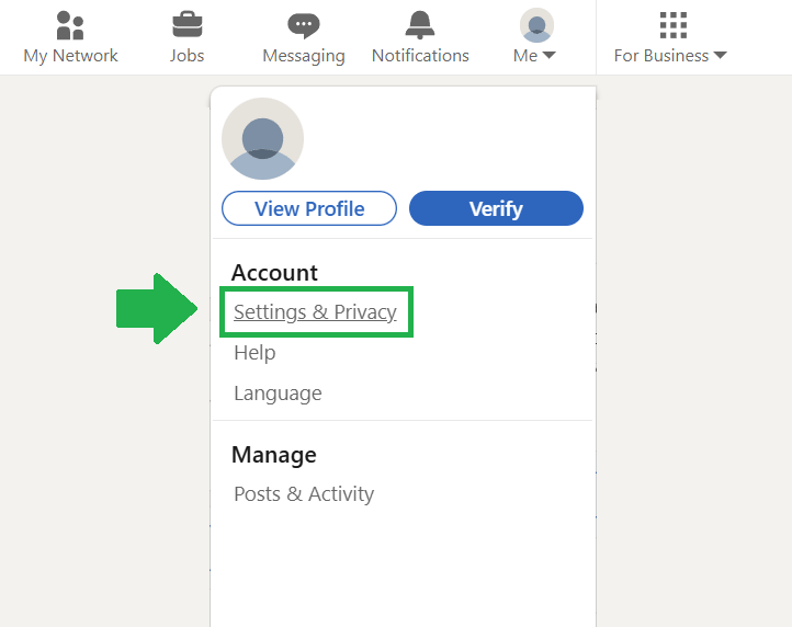 LinkedIn-innstillinger
