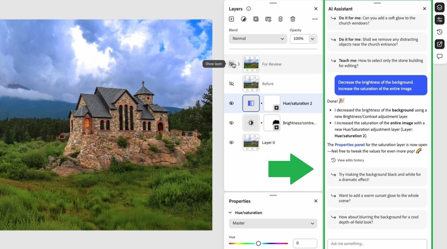 Adobes AI assistent i Photoshop