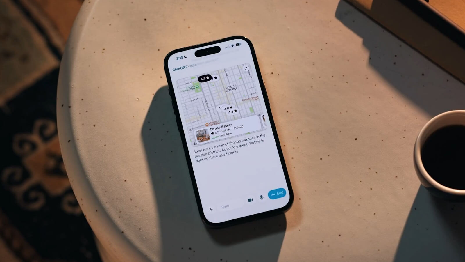 ChatGPT Voice integreres i chatten.