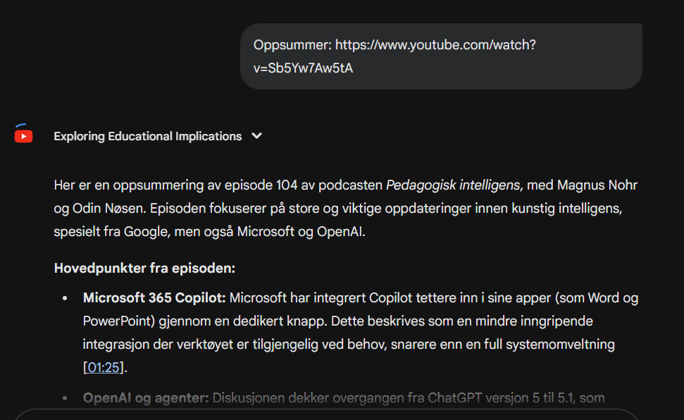 Ting du ikke visste om Google Gemini - Den oppsummerer YouTube-videoer