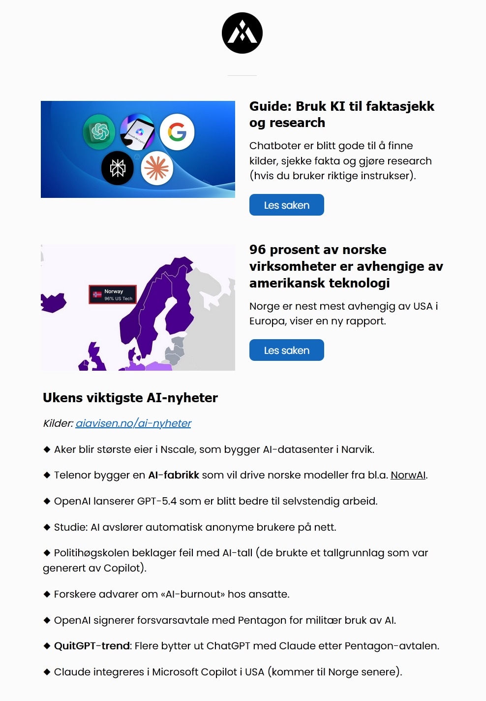 AIavisen Nyhetsbrev