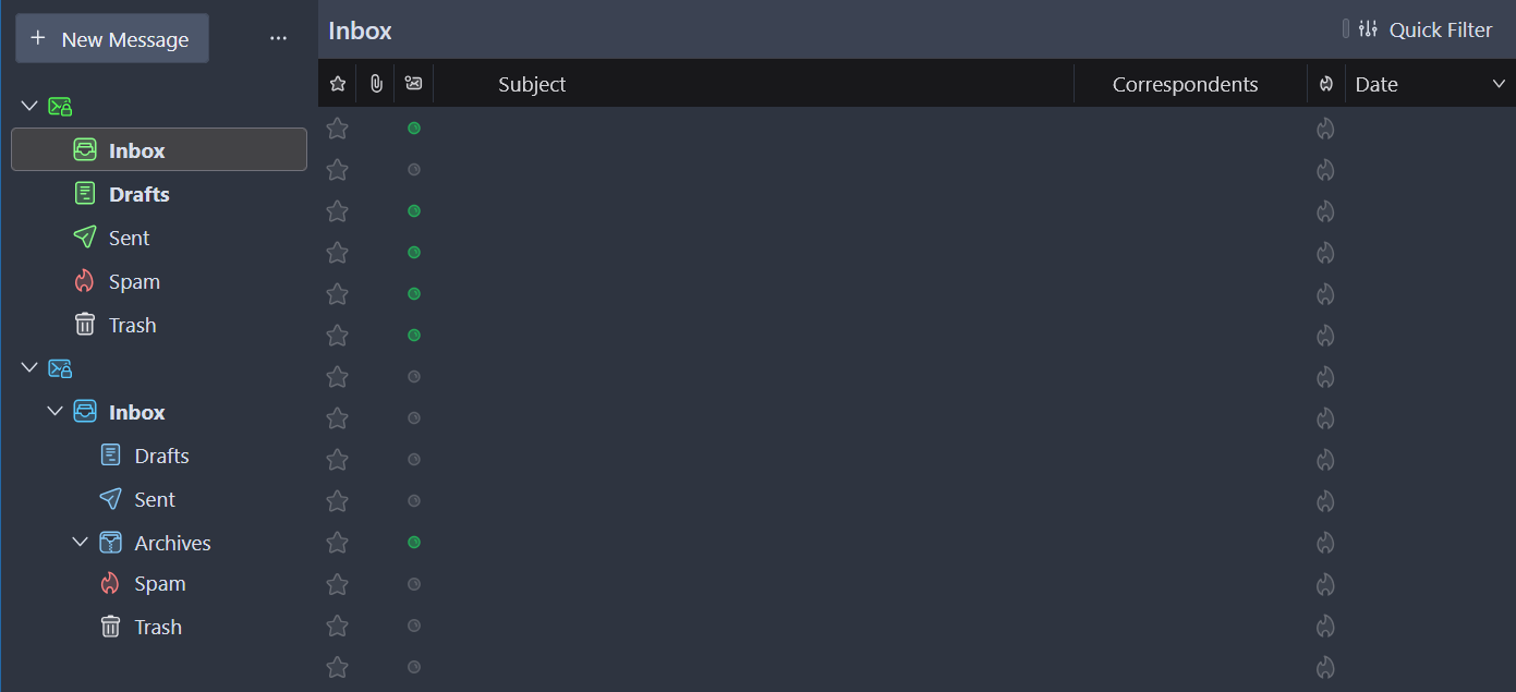 Guide: Ei din egen e-post (uten Google eller Microsoft) 5 Slik ser Thunderbird ut