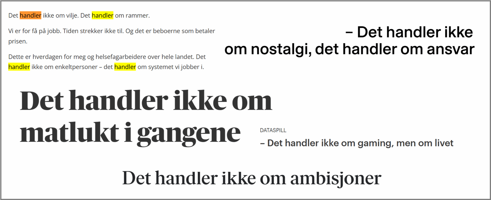 Det handler ikke om