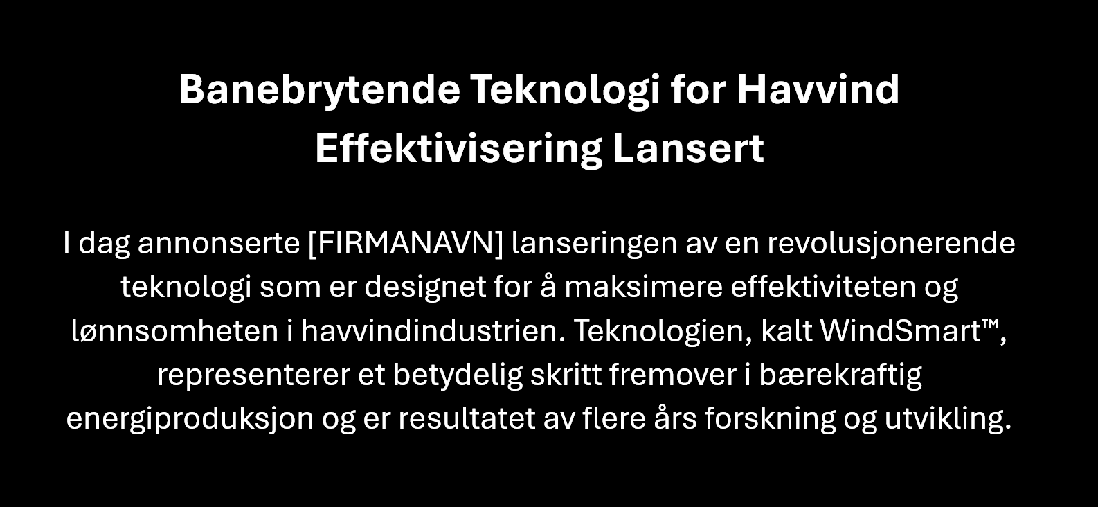 KI-generert tekst - pressemelding