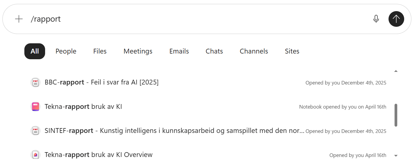 8 Microsoft Copilot-tips på jobb 4 Microsoft Copilot-tips - bruk skråstrek