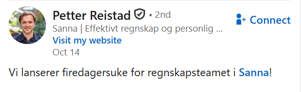 Firedagers arbeidsuke med AI (Sanna, Petter)