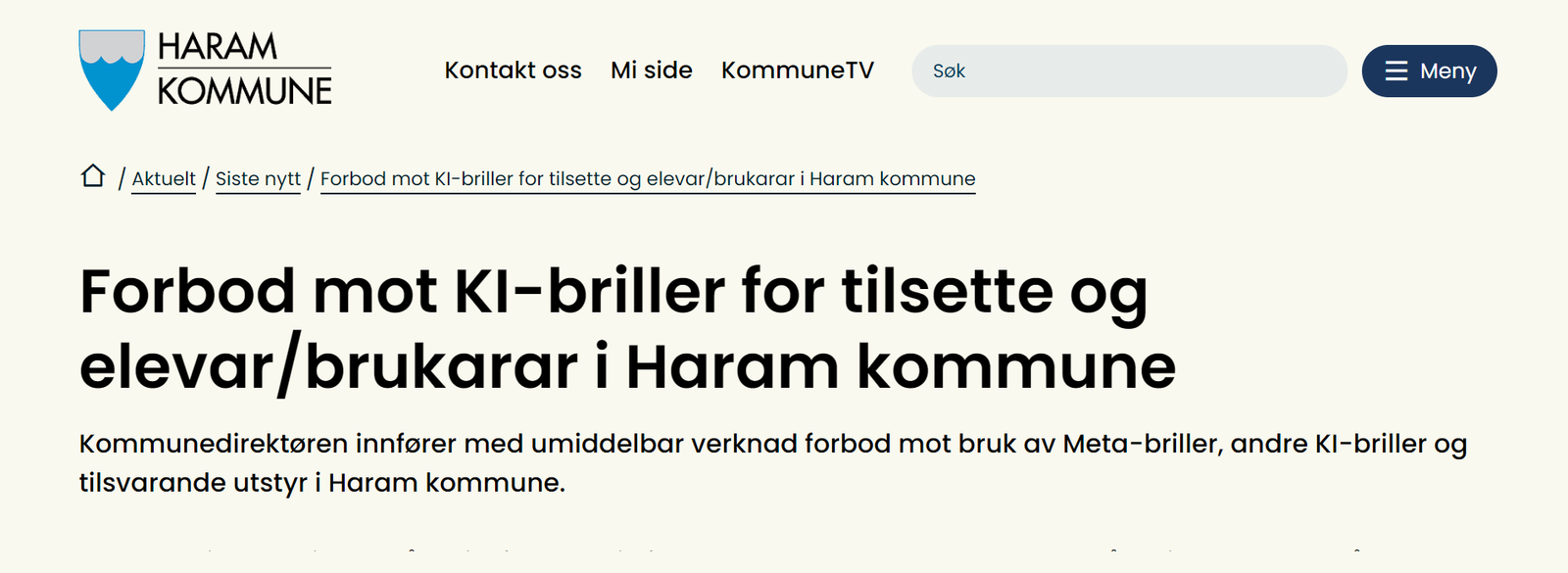 Haram Kommune bannlyser smartbriller